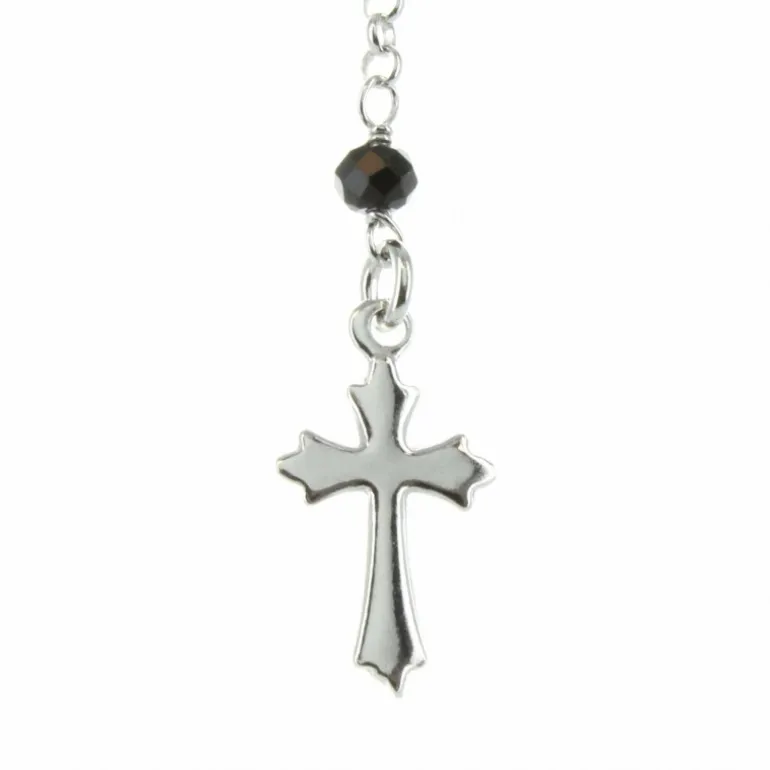 Palais du Rosaire Chapelet de la Vierge Miraculeuse en Argent avec des grains en verre et un fermoir^ Chapelet De La Vierge Miraculeuse | Chapelet Verre