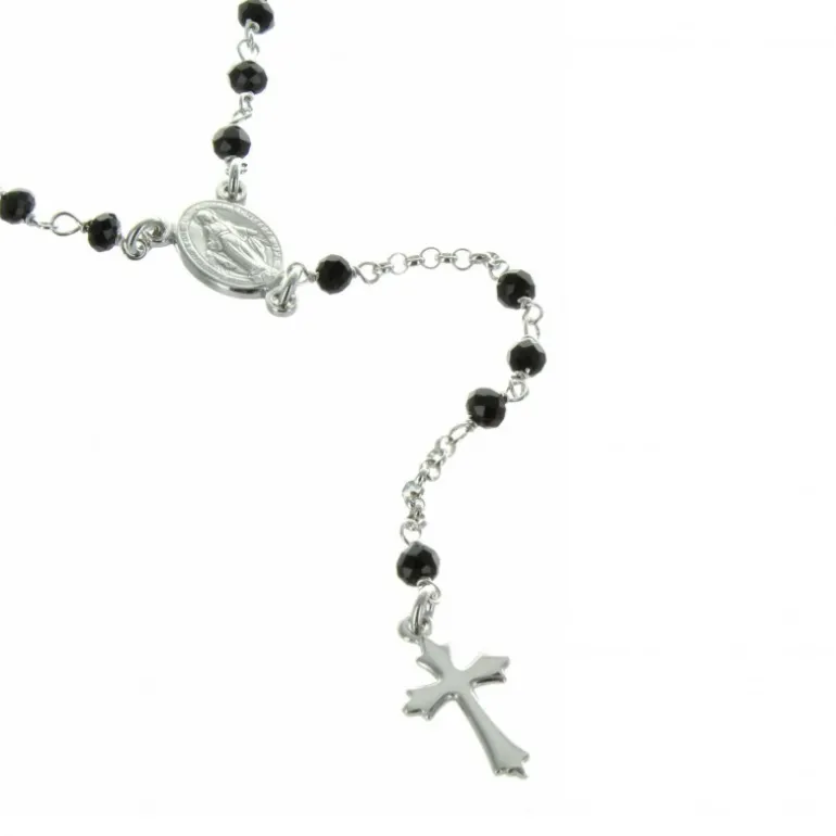 Palais du Rosaire Chapelet de la Vierge Miraculeuse en Argent avec des grains en verre et un fermoir^ Chapelet De La Vierge Miraculeuse | Chapelet Verre