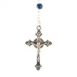 Palais du Rosaire Chapelet de l'Apparition avec cubes facettés en verre et fermoir^ Chapelet De Lourdes | Chapelet Verre
