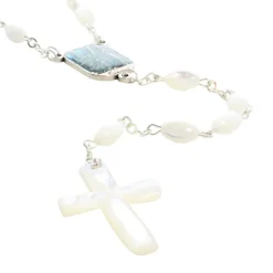 Palais du Rosaire Chapelet de l'apparition de Lourdes en nacre ovale^ Communion | Chapelet De Communion