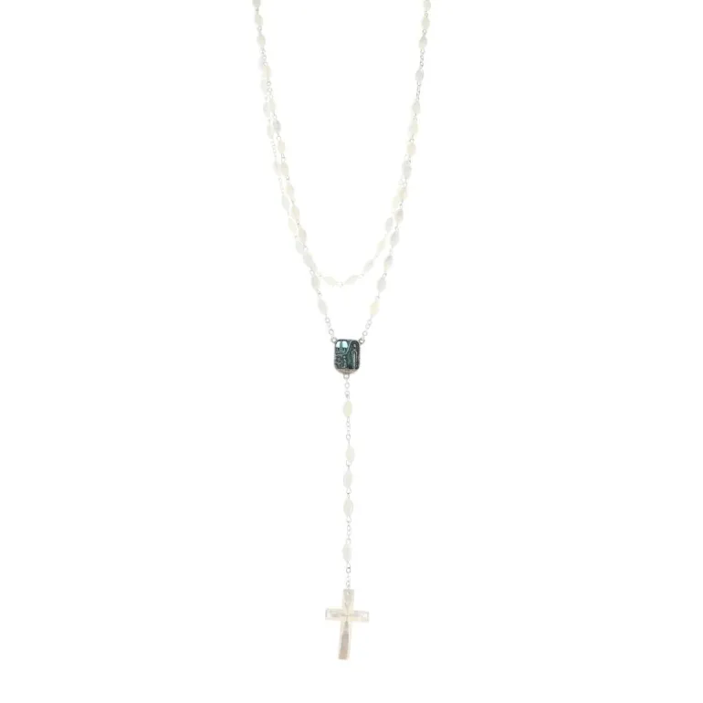 Palais du Rosaire Chapelet de l'apparition de Lourdes en nacre ovale^ Communion | Chapelet De Communion