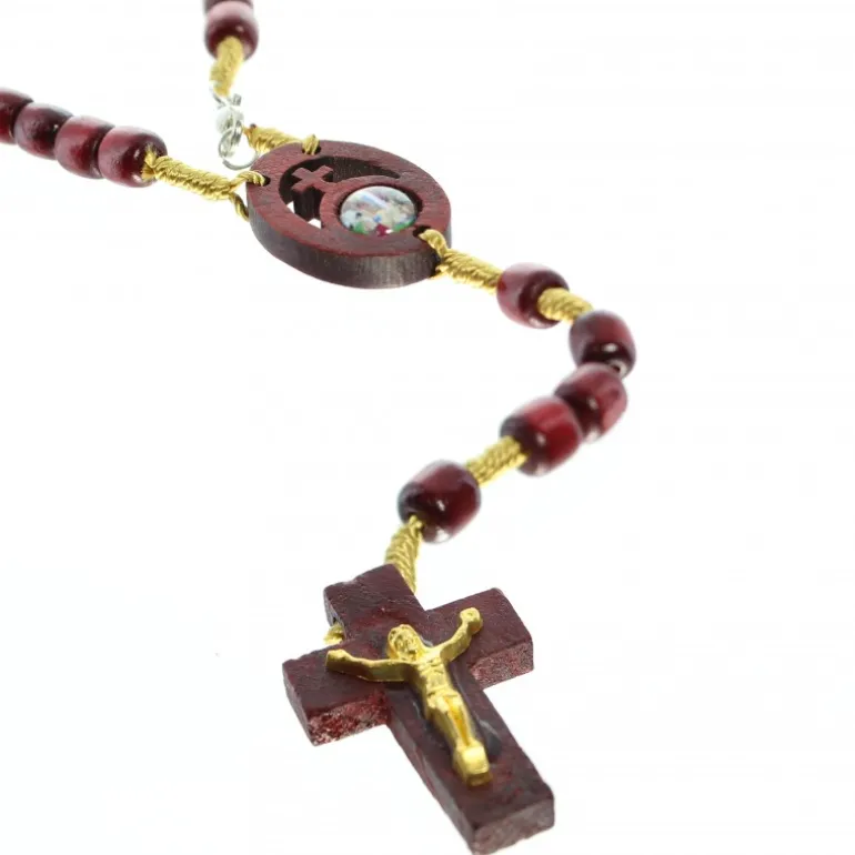 Palais du Rosaire Chapelet de l'Apparition en bois avec des grains ovales^ Chapelet Bois