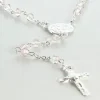 Palais du Rosaire Chapelet de l'Apparition en argent et grains en cristal coloré 4mm^ Chapelet Verre | Chapelet Argent
