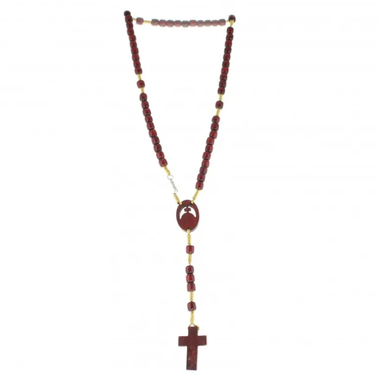 Palais du Rosaire Chapelet de l'Apparition en bois avec des grains ovales^ Chapelet Bois