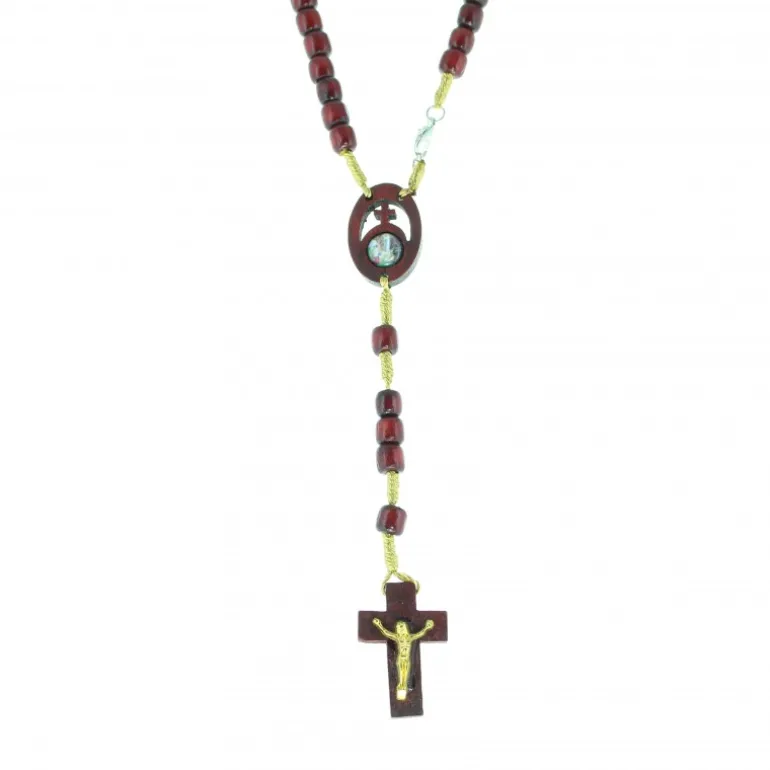 Palais du Rosaire Chapelet de l'Apparition en bois avec des grains ovales^ Chapelet Bois