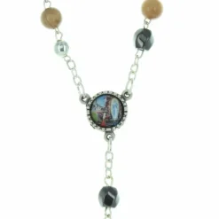 Palais du Rosaire Chapelet de Lourdes avec des grains en hématite, bois et métal^ Chapelet De Lourdes | Chapelet Métal