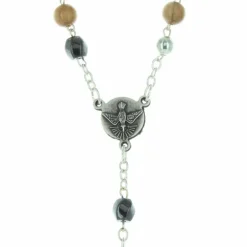 Palais du Rosaire Chapelet de Lourdes avec des grains en hématite, bois et métal^ Chapelet De Lourdes | Chapelet Métal