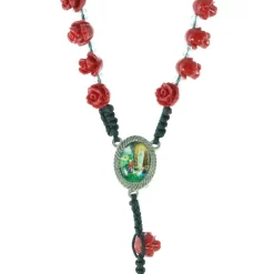 Palais du Rosaire Chapelet de Lourdes avec grains en forme de rose rouge et coeur Ave Maria^ Chapelet De Lourdes | Chapelet Résine