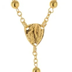Palais du Rosaire Chapelet de Lourdes doré à l'or fin , coeur Apparition de Lourdes^ Chapelet De Lourdes | Chapelet Métal