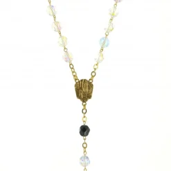 Palais du Rosaire Chapelet de Lourdes Doré en Cristal Swarovski avec Coeur Apparition^ Chapelet De Lourdes | Chapelet Cristal