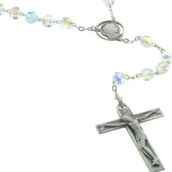 Palais du Rosaire Chapelet de Lourdes en Argent et perles Cristal Swarovski bleu^ Chapelet Cristal | Chapelet Argent