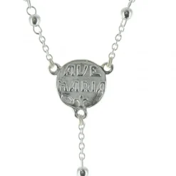 Palais du Rosaire Chapelet de Lourdes en Argent avec fermoir grains 3mm croix classique^ Chapelet De Lourdes | Chapelet Argent