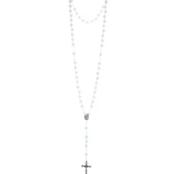 Palais du Rosaire Chapelet de Lourdes en Argent avec pierres effet craquelées 7mm^ Chapelet De Lourdes | Chapelet Pierre