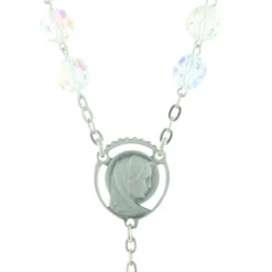 Palais du Rosaire Chapelet de Lourdes en Argent et perles Cristal Swarovski bleu^ Chapelet Cristal | Chapelet Argent