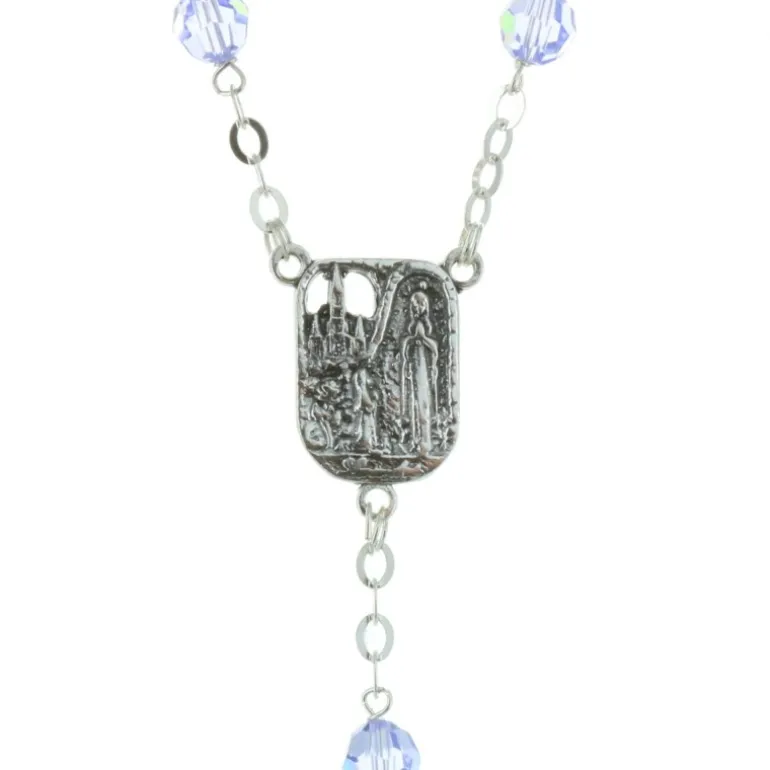 Palais du Rosaire Chapelet de Lourdes en Argent avec des grains de 6mm en cristal Swarovski^ Chapelet De Lourdes | Chapelet Cristal
