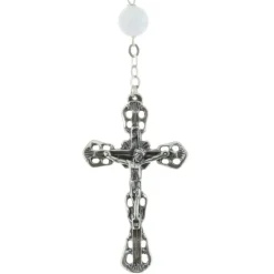 Palais du Rosaire Chapelet de Lourdes en Argent avec pierres effet craquelées 7mm^ Chapelet De Lourdes | Chapelet Pierre