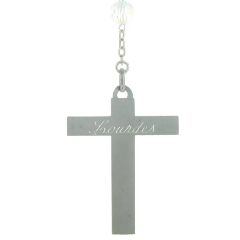 Palais du Rosaire Chapelet de Lourdes en Argent et perles Cristal Swarovski bleu^ Chapelet Cristal | Chapelet Argent
