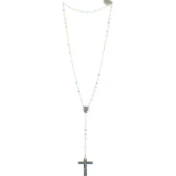 Palais du Rosaire Chapelet de Lourdes en Argent et perles Cristal Swarovski bleu^ Chapelet Cristal | Chapelet Argent