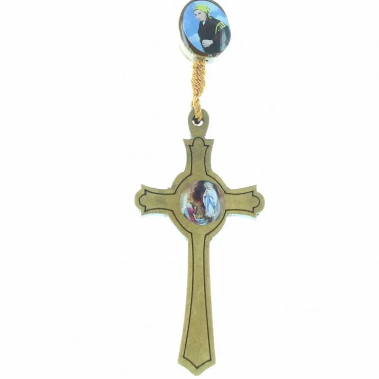 Palais du Rosaire Chapelet de Lourdes en corde avec paters image de l'apparition et de Bernadette^ Chapelet De Lourdes | Chapelet Corde