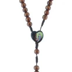 Palais du Rosaire Chapelet de Lourdes en corde grains bois, paters et coeur Apparition de Lourdes.^ Chapelet De Lourdes | Chapelet Corde