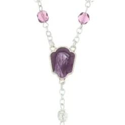 Palais du Rosaire Chapelet de Lourdes en cristal et paters en forme de rose^ Chapelet De Lourdes | Chapelet Cristal