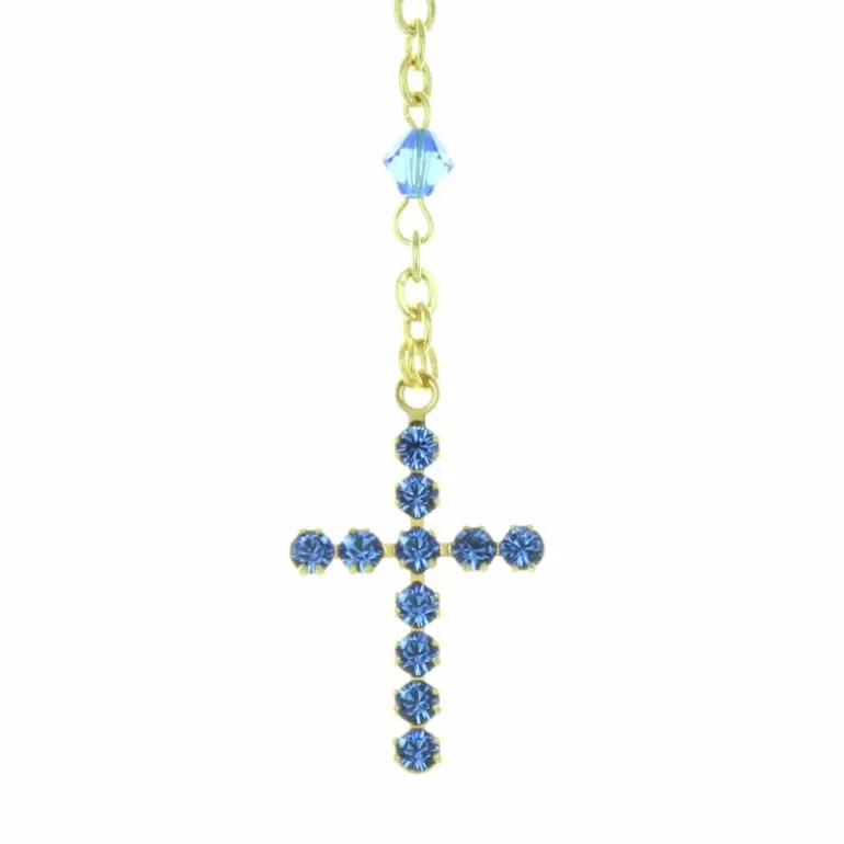 Palais du Rosaire Chapelet de Lourdes en Cristal Swarovski avec une croix en strass^ Chapelet De Lourdes | Chapelet Cristal