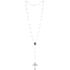 Palais du Rosaire Chapelet de Lourdes en cristal et paters en forme de rose^ Chapelet De Lourdes | Chapelet Cristal