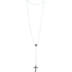 Palais du Rosaire Chapelet de Lourdes en cristal Swarovski, chaîne Argent et coeur Apparition de Lourdes^ Chapelet De Lourdes | Chapelet Cristal