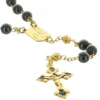 Palais du Rosaire Chapelet de Lourdes en hématite et paters en forme de roses dorées^ Chapelet De Lourdes | Chapelet Pierre