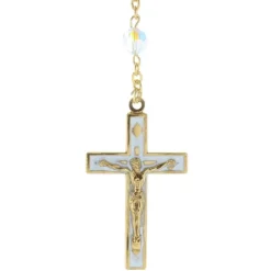 Palais du Rosaire Chapelet de Lourdes en Nacre avec des paters en cristal Swarovski^ Chapelet De Lourdes | Chapelet Nacre