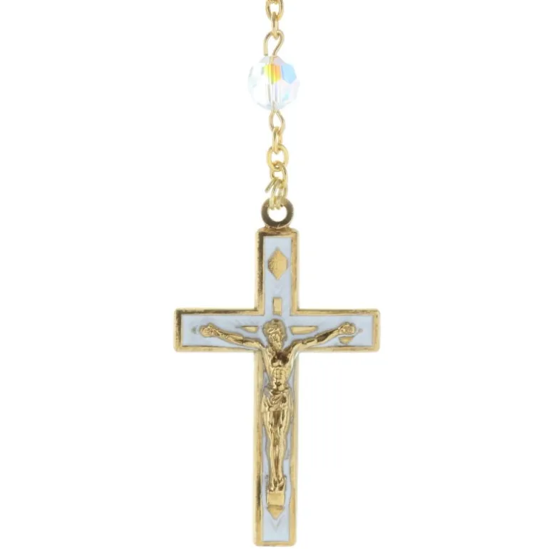 Palais du Rosaire Chapelet de Lourdes en Nacre avec des paters en cristal Swarovski^ Chapelet De Lourdes | Chapelet Nacre