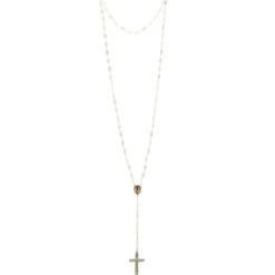 Palais du Rosaire Chapelet de Lourdes en Nacre avec des paters en cristal Swarovski^ Chapelet De Lourdes | Chapelet Nacre