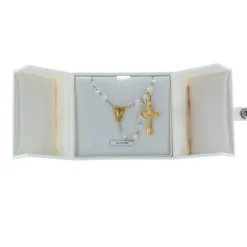 Palais du Rosaire Chapelet de Lourdes en Or et grains 4mm en Swarovski^ Chapelet Or