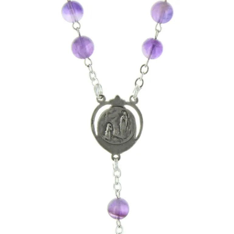Palais du Rosaire Chapelet de Lourdes en pierre d'Améthyste^ Chapelet De Lourdes | Chapelet Pierre
