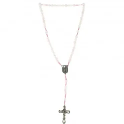 Palais du Rosaire Chapelet de Lourdes en pierres d'Améthyste et corde rose avec médaille apparition de Lourdes^ Chapelet De Lourdes | Chapelet Pierre