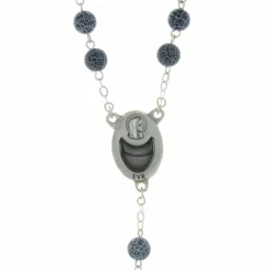 Palais du Rosaire Chapelet de Lourdes en pierres d'Agathe givrées et coeur eau de Lourdes^ Chapelet Eau De Lourdes | Chapelet De Lourdes