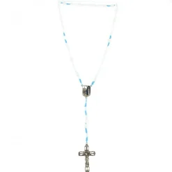 Palais du Rosaire Chapelet de Lourdes en pierres d'agate blanche et corde bleue^ Chapelet De Lourdes | Chapelet Corde