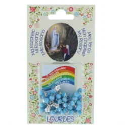 Palais du Rosaire Chapelet de Lourdes en verre avec son petit livret de prière^ Chapelet De Lourdes | Chapelet Verre