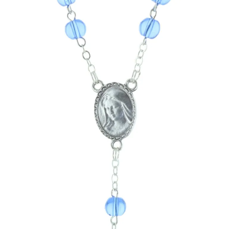 Palais du Rosaire Chapelet de Lourdes en verre et grains translucides colorés^ Chapelet De Lourdes | Chapelet Verre