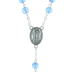 Palais du Rosaire Chapelet de Lourdes en verre et grains translucides colorés^ Chapelet De Lourdes | Chapelet Verre