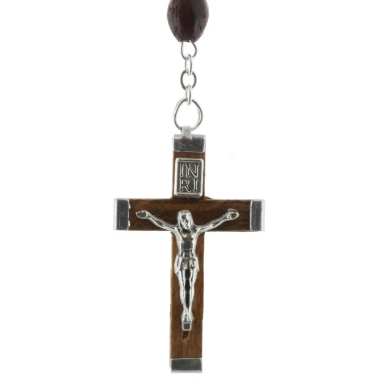 Palais du Rosaire Chapelet de Lourdes en verre minéral avec chaîne en Argent^ Chapelet De Lourdes | Chapelet Verre