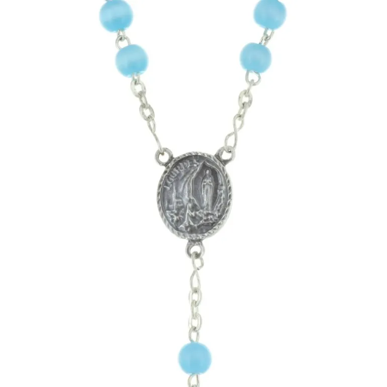 Palais du Rosaire Chapelet de Lourdes en verre avec son petit livret de prière^ Chapelet De Lourdes | Chapelet Verre