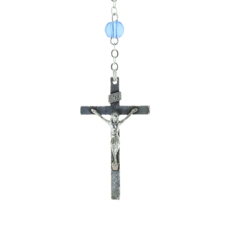 Palais du Rosaire Chapelet de Lourdes en verre et grains translucides colorés^ Chapelet De Lourdes | Chapelet Verre