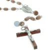 Palais du Rosaire Chapelet de Lourdes en véritable bois de rose, chaîne plaqué Argent et coeur Apparition^ Chapelet De Lourdes | Chapelet Bois