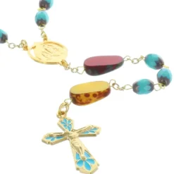Palais du Rosaire Chapelet de Lourdes et grains en verre Vallauris colorés^ Chapelet De Lourdes | Chapelet Verre