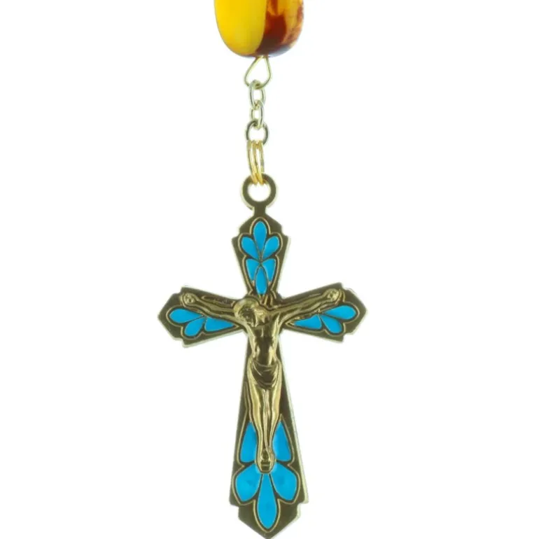Palais du Rosaire Chapelet de Lourdes et grains en verre Vallauris colorés^ Chapelet De Lourdes | Chapelet Verre