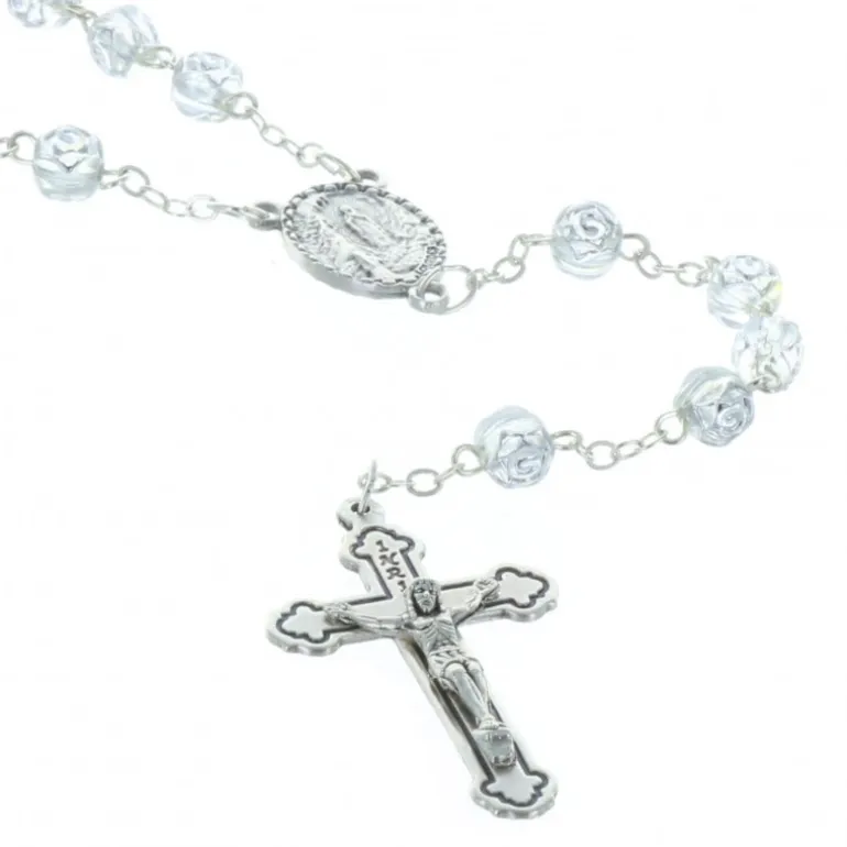 Palais du Rosaire Chapelet de Lourdes grains en forme de rose et coeur Apparition de Lourdes^ Chapelet De Lourdes | Chapelet Résine