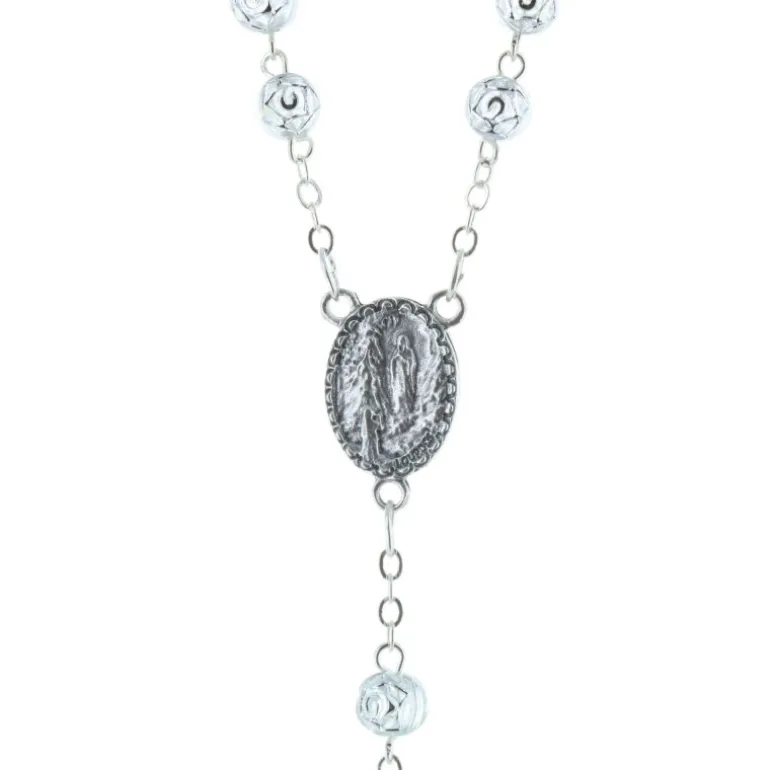 Palais du Rosaire Chapelet de Lourdes grains en forme de rose et coeur Apparition de Lourdes^ Chapelet De Lourdes | Chapelet Résine
