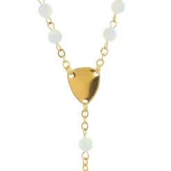 Palais du Rosaire Chapelet de Lourdes nacre blanche et coeur apparition et basilique de Lourdes^ Communion | Chapelet De Communion