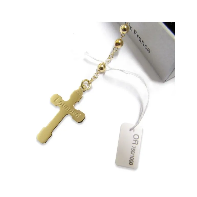 Palais du Rosaire Chapelet de Lourdes Or 18 carats avec grains de 4mm^ Chapelet Or